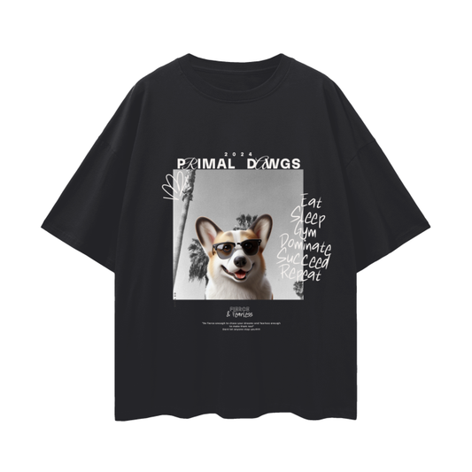 Cali Corgi Oversize Deep Drop Shoulder Tee